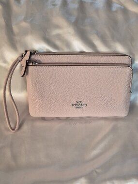 Coach Double Zip Wallet/Wrist Bag - Larger Size, Ice Pink